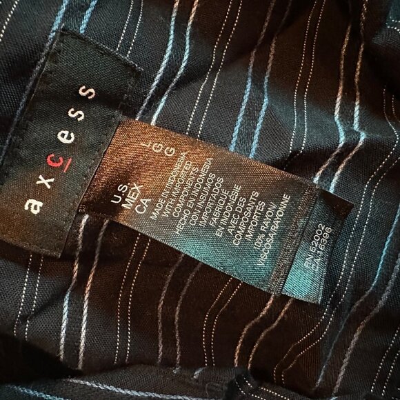 Axcess Black Pin Striped Button Down Shirt NWT Size L - Picture 7 of 14